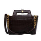 Croc Leather Purse With Gold Chain Strap The Store Bags Coffee 