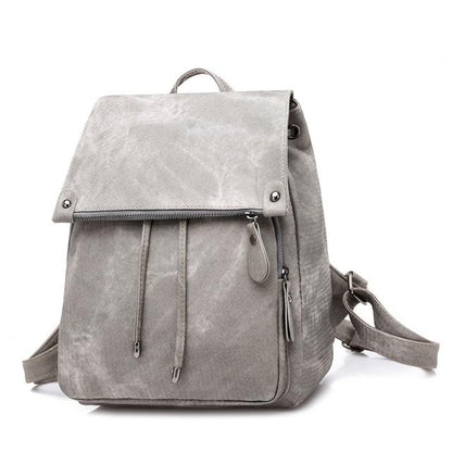 carla ferreri leather & suede convertible backpack TSB Gray Drawstring Suede Leather Backpack Purse