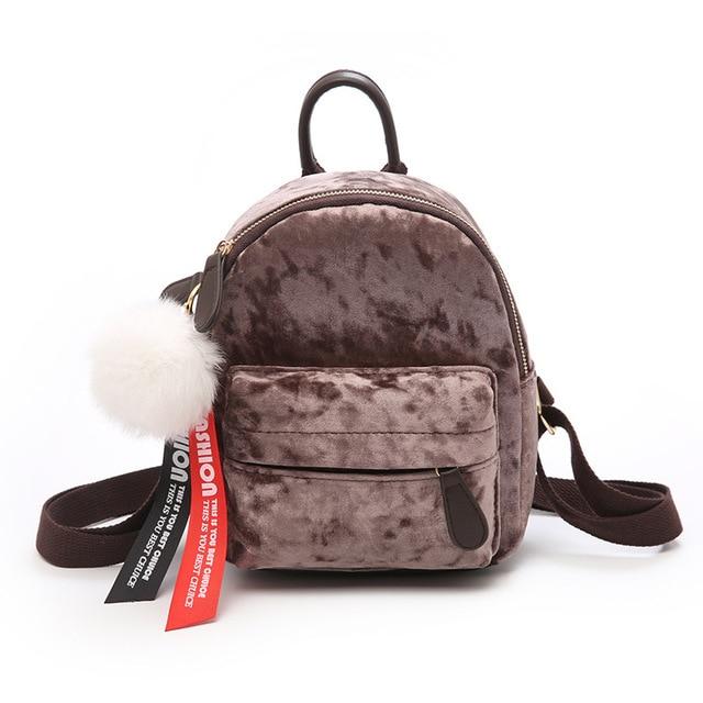 WILEY Velvet Mini Backpack The Store Bags Coffee 
