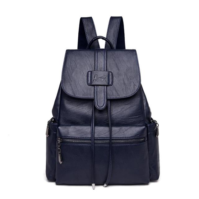 Top Flap Drawstring Backpack The Store Bags Blue 