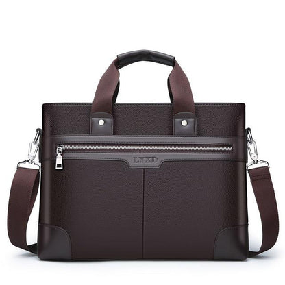 Leather Toploader Laptop Briefcase The Store Bags Brown-L 