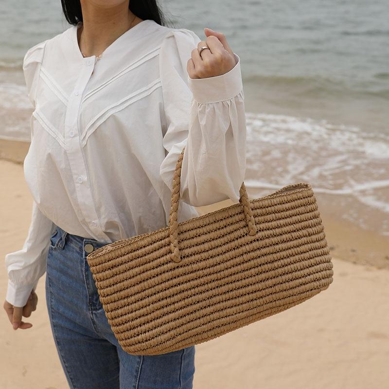 Straw Basket Bag With Drawstring The Store Bags 