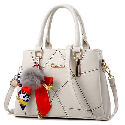 Leather Handbag With Pom Poms The Store Bags White 