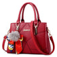 Leather Handbag With Pom Poms The Store Bags Burgundy 