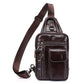 Men Vintage PU Leather Crossbody Sling Bag - Coffee - The Store Bags