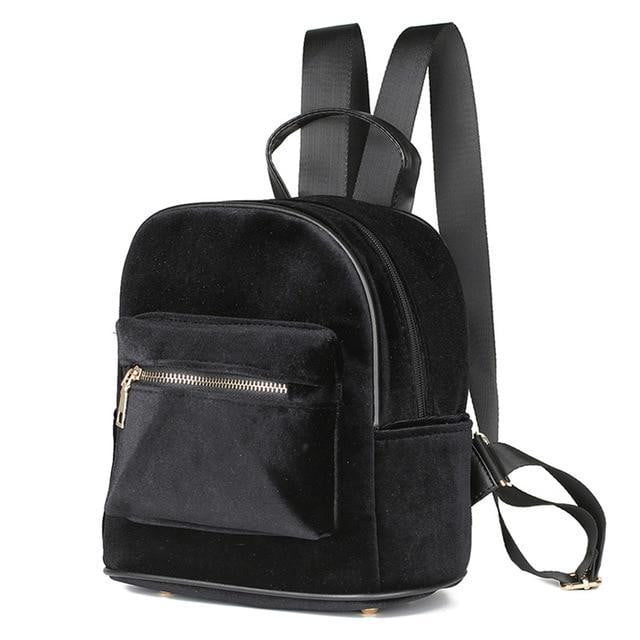 Velvet Mini Backpack - Black - The Store Bags