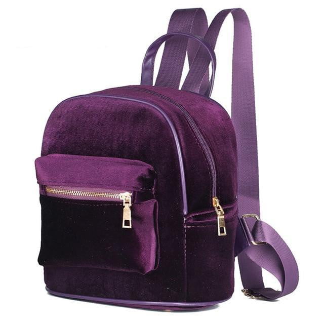 Velvet Mini Backpack - Purple - The Store Bags